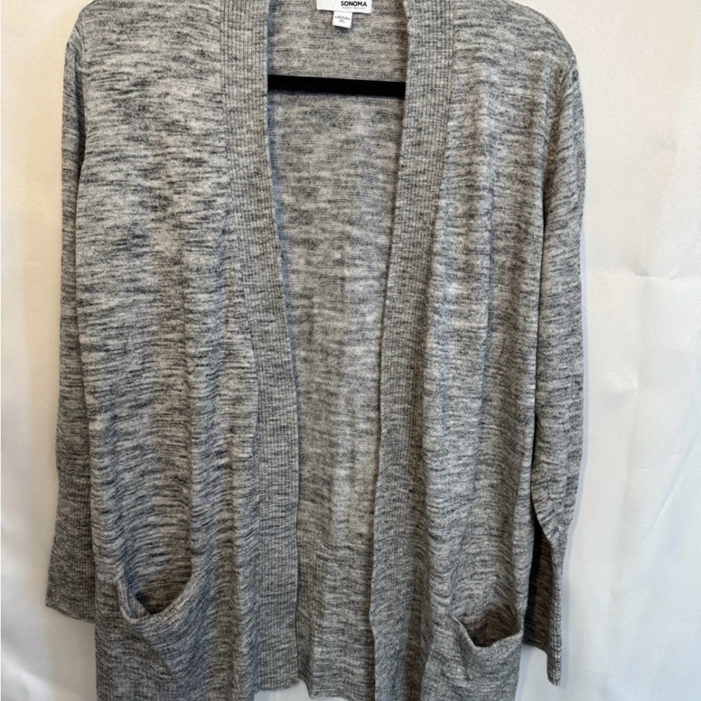 Sonoma Women's Heather Gray Open Cardigan